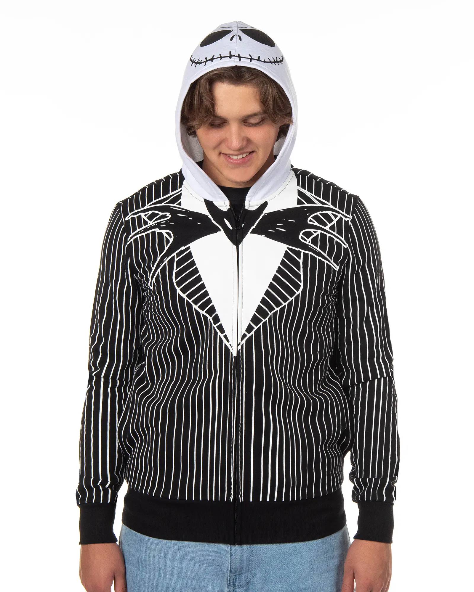 Nightmare Before Christmas Men's Jack Skellington Tuxedo Full-Zip Adult Costume Hoodie