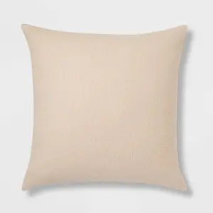 Euro Boucle Colorblock Decorative Pillow Khaki - Threshold: Indoor Cotton Rectangle with Hidden Zipper