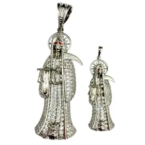 The grim reaper pendant, with transparent Zirconia for devotees of the grim reaper