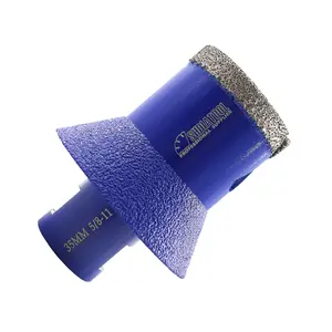 SHDIATOOL 1",1-3/8",4/5" Diamond Drilling Core Bits  Hole Saw for Tile Porcelain for Bevelling Chamfer Marble Ceramic Granite,5/8"-11 thread with Angle Grinder