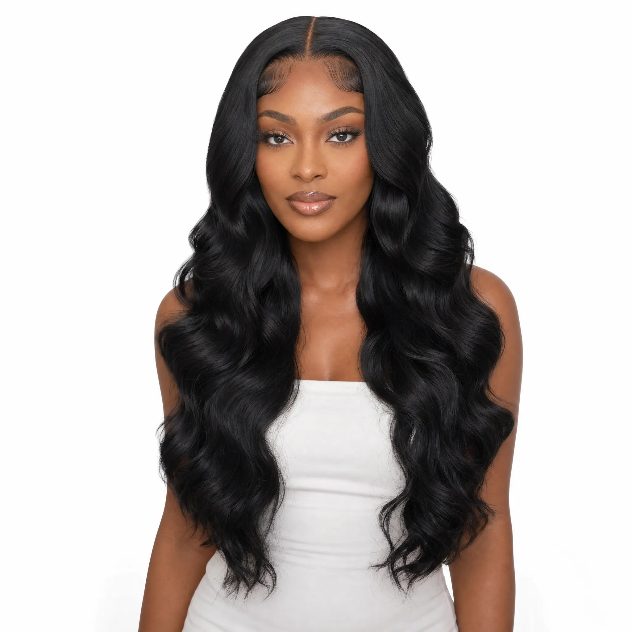 Glueless 26-Inch Long Body Wave Wig for Women, Synthetic Hair with 13x6 Deep Part Pre-Plucked HD Lace for Graduation & Parties, Beginner Friendly Wig, Glueless Hd Wigs