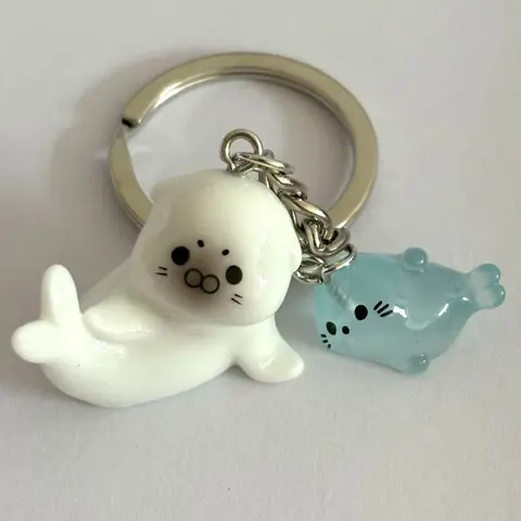Luminous Cartoon Sea Lion Keychain Set, Keychain Kawaii - Adorable Decorative Pendant, Perfect Unisex Holiday Gift, Bag Charm, Ocean-Themed Keychain, Lovely Back-To-School Gift, Cute Keychains