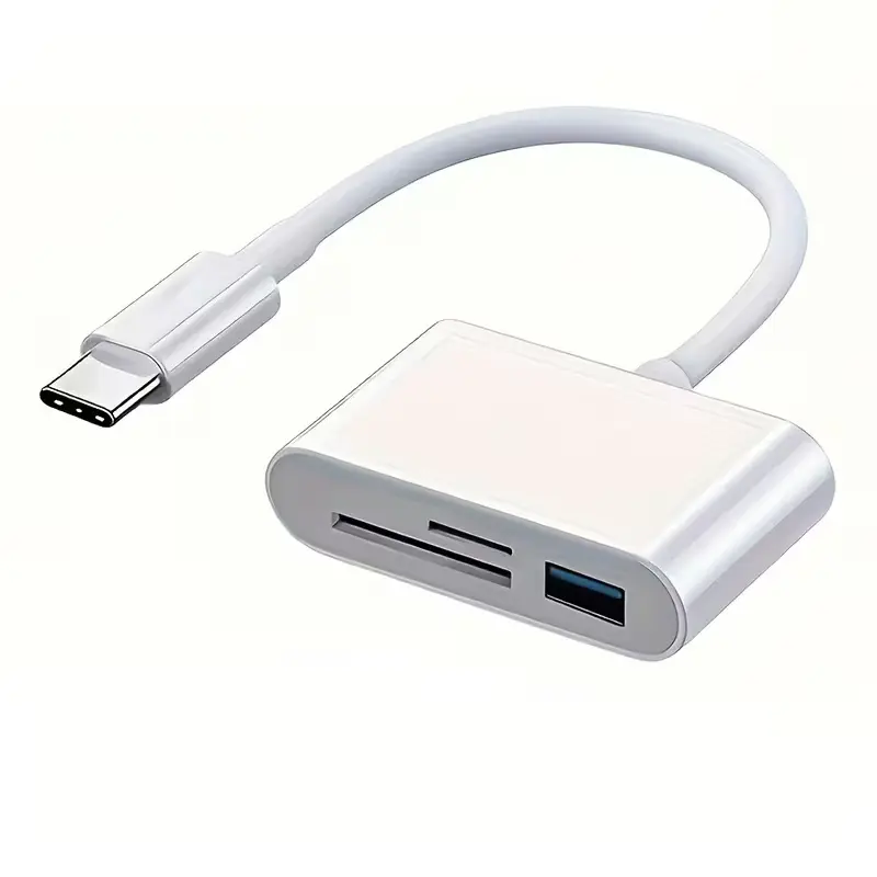 3-in-1 USB-C Card Reader – SD/TF/Micro SD OTG Adapter for Phones, Tablets & Cameras