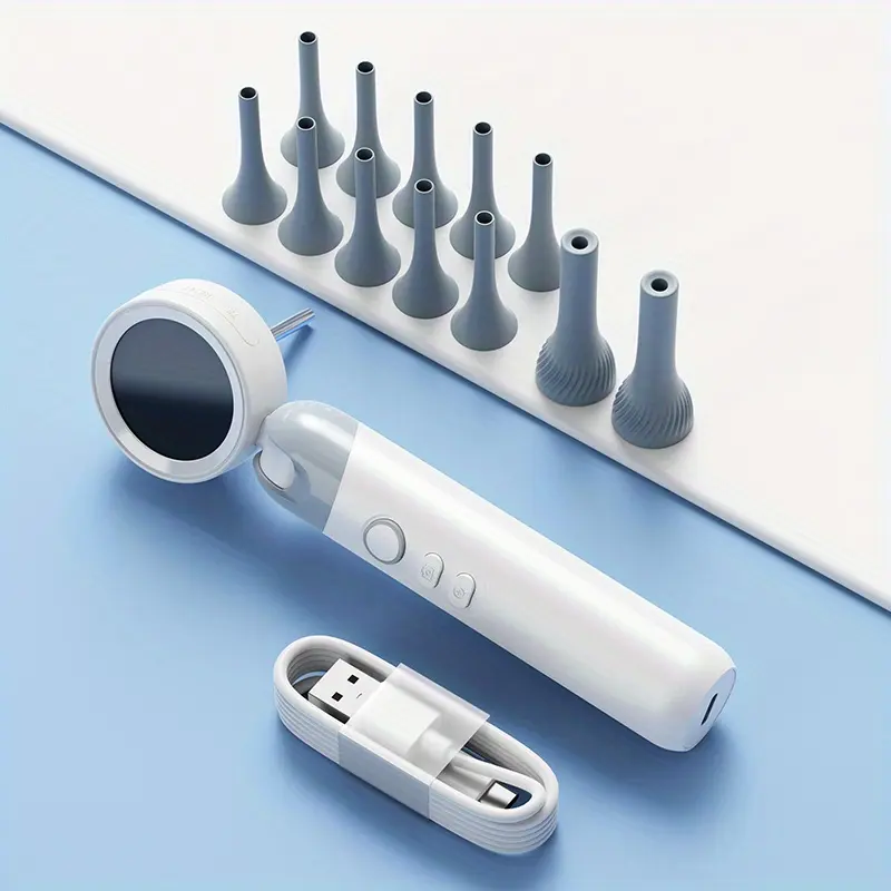Inskam 4-in-1 Smart Ear & Nose Camera with 2 Million HD Screen - 90° Rotating Inspection Head, Rechargeable Lithium Battery, Includes Wax Removal Tools for Ears, Nose, Skin, Hair, Oral Cavity & Pets, 12 Accessories Included