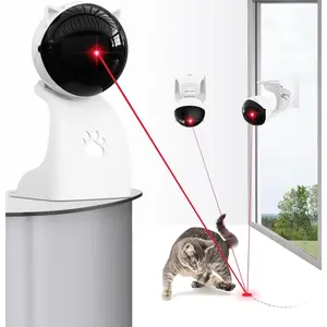 Interactive Laser Pointer Cat Toys for Indoor Cats,Cat Laser Toy Automatic for Bored Indoor Adult Cats/Kittens/Dogs,USB Rechargeable,3 Speed Modes(Gray)