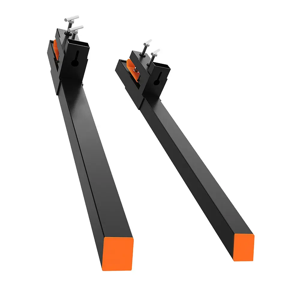 GARVEE 60" Heavy Duty Pallet Forks with Adjustable Stabilizer Bar, 4000 Lbs Capacity for Tractor Bucket and Skid Steer, Durable Black Finish for Enhanced Performance and Versatile Use.