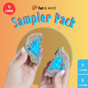 Fat & Weird Cookie Sampler Pack - 10 or 20 Count with Chocolate Sugar & More Flavors - MEGA & MINI Cookies - Ultimate Taste Test Snack