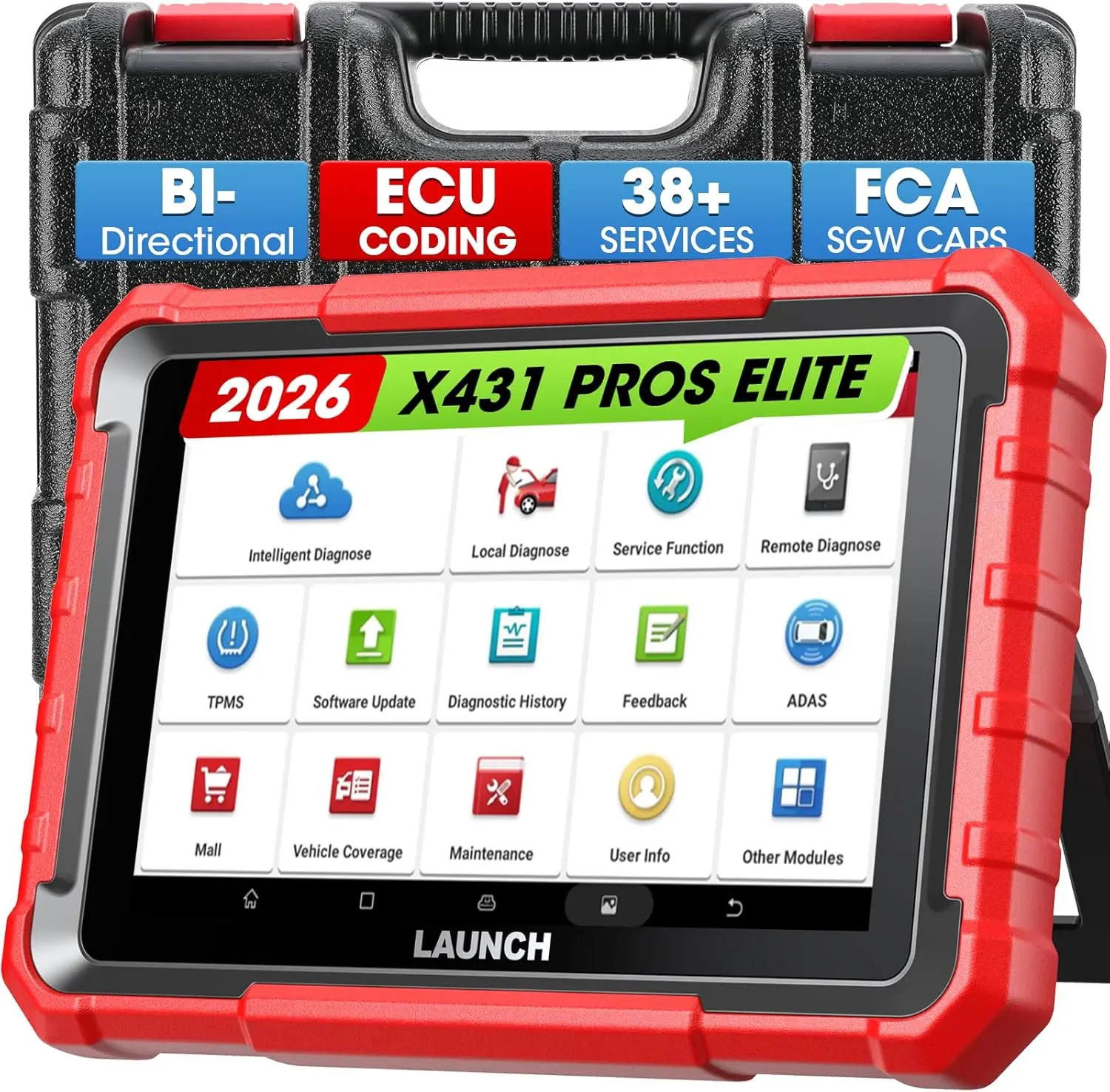 Launch X431 PROS Elite 2026 New Bidirectional Scan Tool, 38+ Services, ECU Coding, All-in-One Full System Diagnostic Scanner, Support CANFD&DoIP, FCA AutoAuth, V.A.G Guided, 2 Years Free Update
