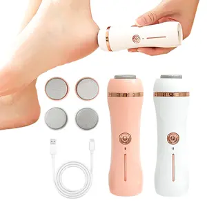 1pc Rechargeable Electric Foot Grinder Foot File Tool For Cracked Heels & Callus Removal - Thick Callus Polishing, 3 Replacement Grinding Heads, 2 Speed Settings, Portable and Easy To Use With USB Charging, Care For Feet & Hands