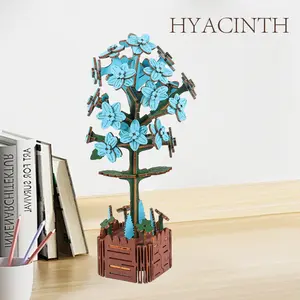 Eternal Flower Windflower Wooden Block Plant Assembly Decorative Art Handmade DIY Creative Model Building Toy Trendy Play Couple Gift