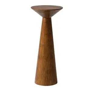 COZAYH Pedestal Tall Round Martini Table for Living Rooms or Bedrooms, Walnut