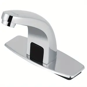 2024 Touchless Bathroom Sink Faucet Automatic Infrared Sensor Faucet Kitchen Sink Cold Water Tap with Control Box with Control Box Silver