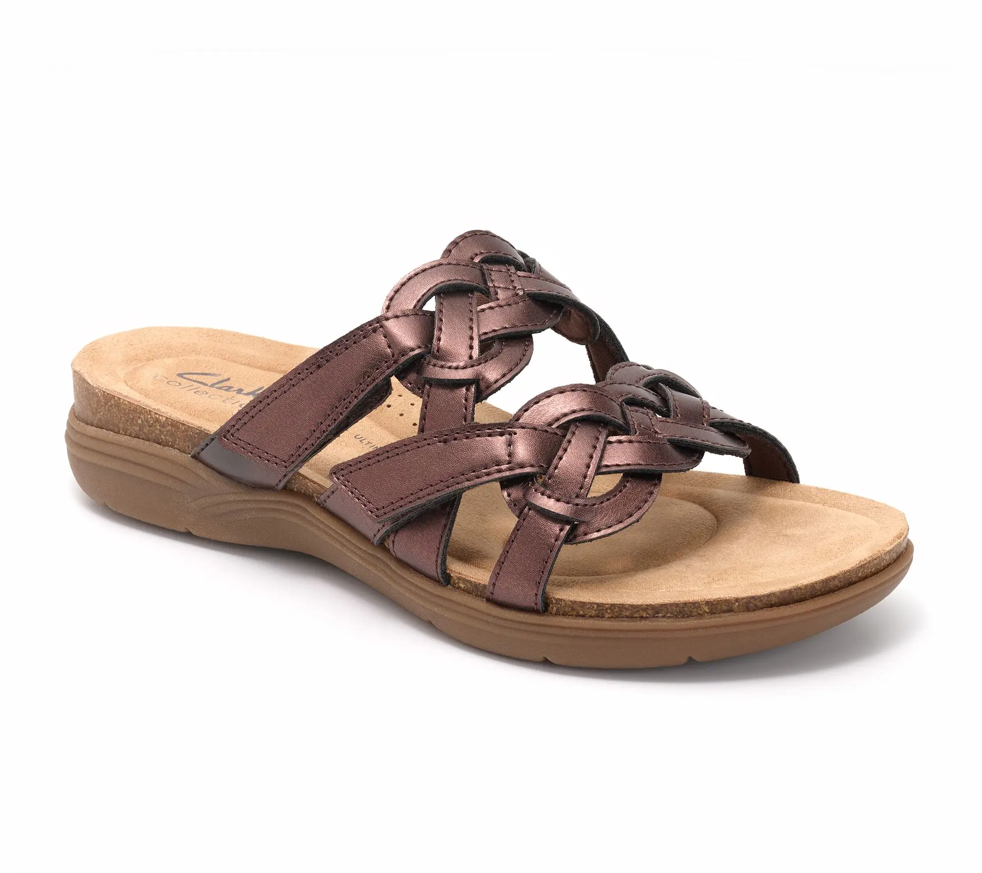 Clarks Collection Leather Slide Sandals -April Rae Clarks Collection Leather Slide Sandals -April Rae