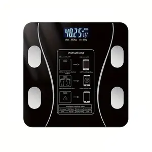 Smart Body Fat Scale Weight Scale, Digital Bathroom Scale, Multi Function Scale, Body Composition Monitor, Measures Bmi and Body Fat Ratio, LED Display, Dial, Max 180kg, Bluetooth-compatible, Battery Operated