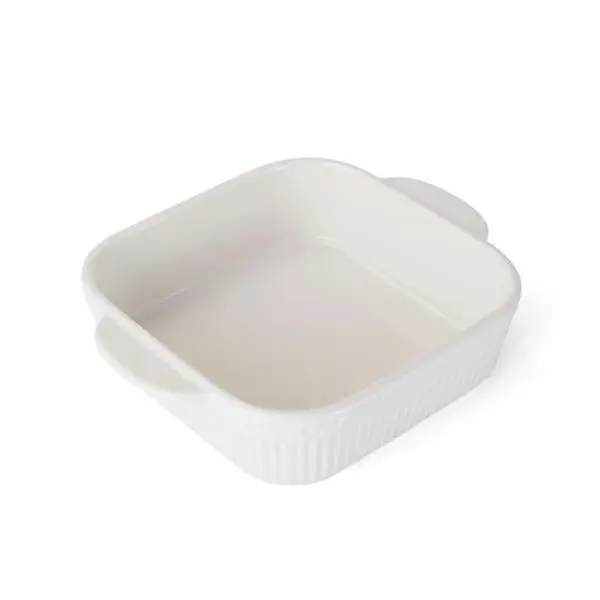 Luxurious White Ceramic Food Tray with Handles, Ideal for Baked Dishes, Grilled Foods, Vegetables, and Elegant Food Display