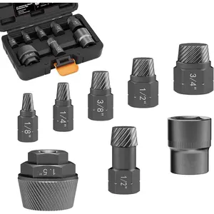 1.5" Tub Drain & Pipe Nipple Extractor Set, 8- Plumbing Tools Kit with Socket - Remove Stubborn, Rusted, Broken Bathtub Drains & Shower Arms, with Solid Storage Case