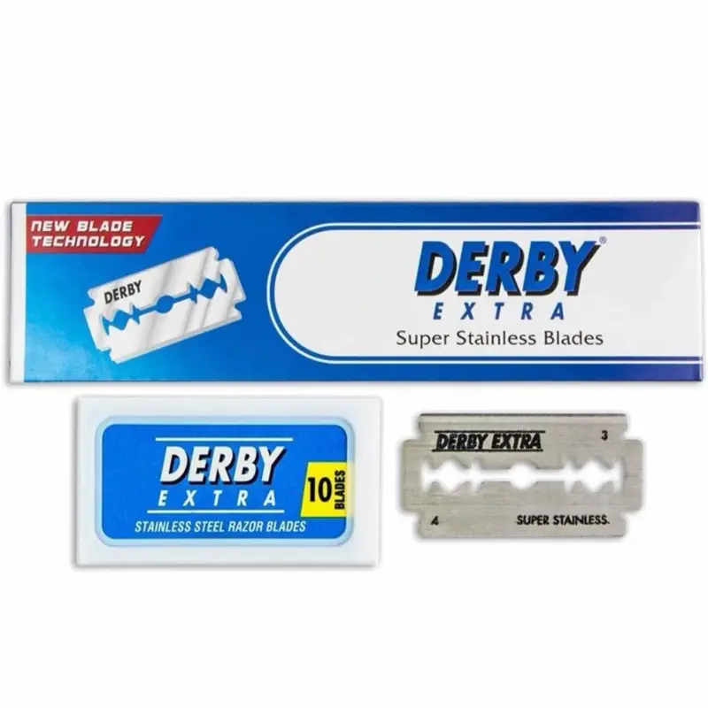 DERBY Extra Super Stainless Steel Double Edge Razor Blades, 200-Count Pack