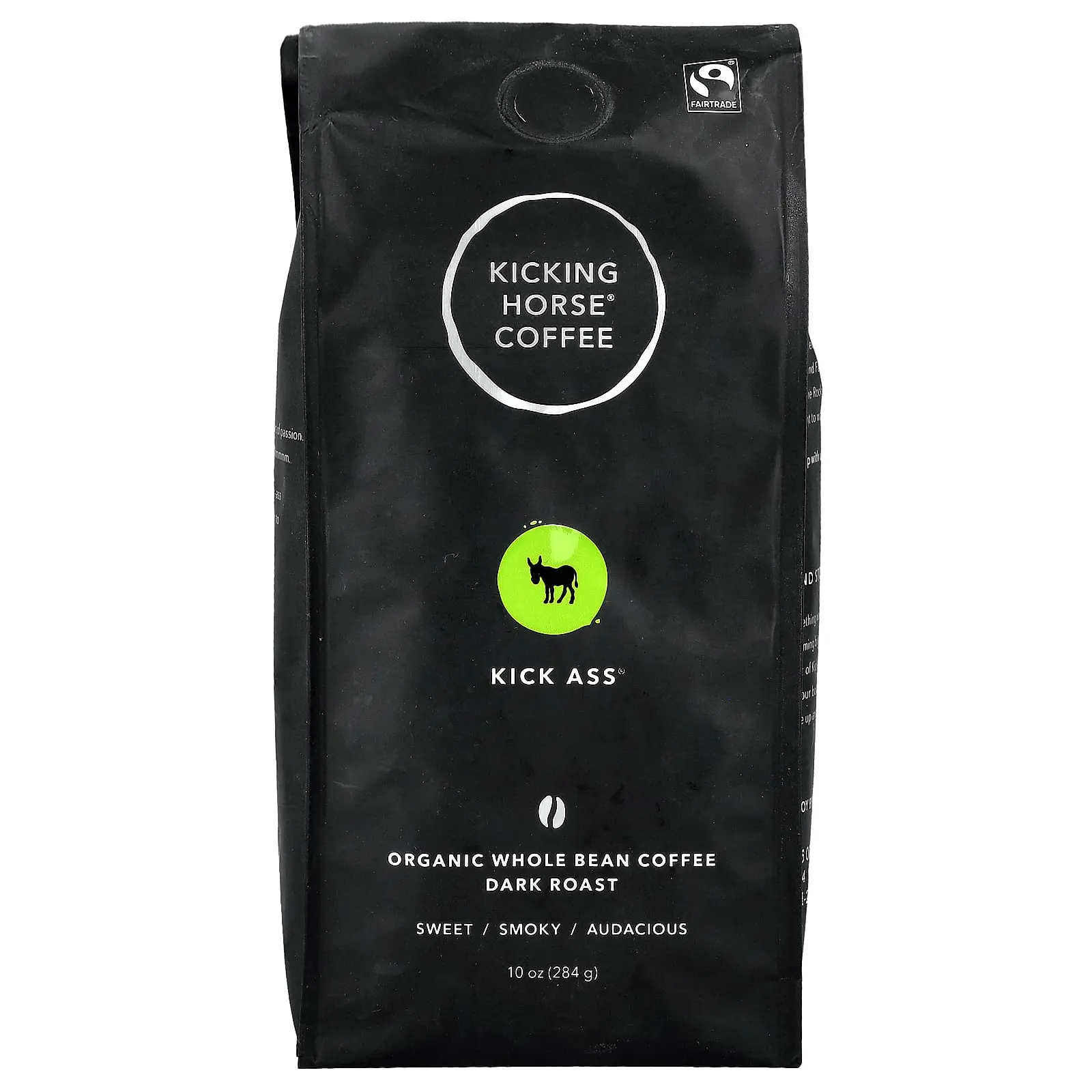 Kicking Horse Kick Ass®, Organic Whole Bean Coffee, Dark Roast, 10 oz (284g)