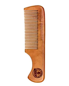 The Kings of Styling Peach Wood Handle Comb - 6.9"L x 2.10"W Sleek Compact Hair and Beard Styling Tool for Effortless Grooming