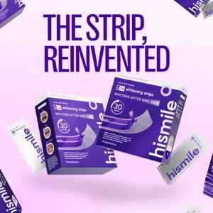 Hismile V34 Whitening Strips, Teeth Whitening Strips, Purple Tooth Whitening, Tooth Stain Treatment, Combining Whitening and Colour Correction