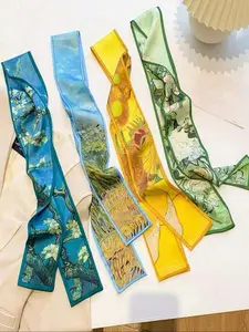 Vintage Neckerchiefs, Elegant Long Thin Scarf for Women, Fashion Accessories for Daily Wear, Trendy All-match & Exquisite Scarf for Birthday Gift