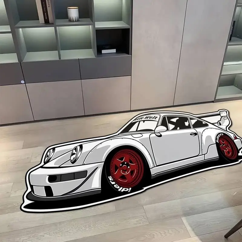 Trendy Car Pattern Carpet, Teen Room Decor Mat, Irregular Creative Bedroom Rug, Soft Plush Washable Carpet, Cozy Area Rug for Living Room, Sofa, Casual Area, Cloakroom, Home Decorative Rug, Washable Floor Rug