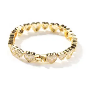 Amour Heat 18Kt Gold Plated Elegant Jewelry Bracelet, Heart Shaped Gold Bracelet for Fashion Accessory Enthusiasts, Heart Shaped Bracelet