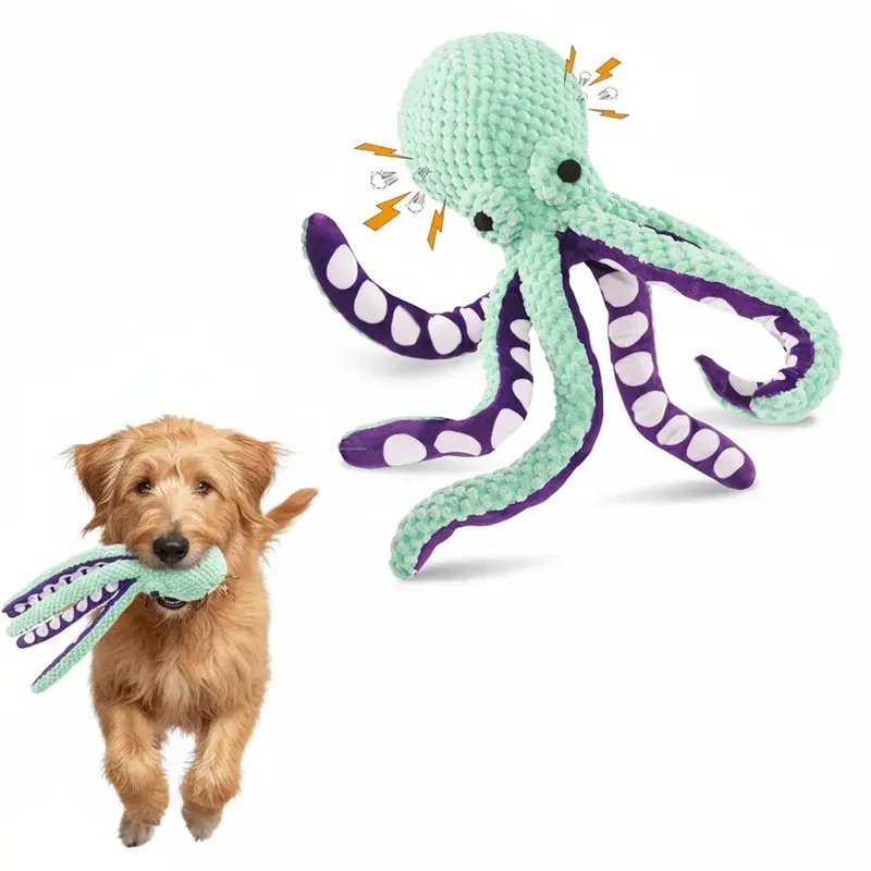 Interactive Chew Plush Dog Toys - Chewable Squeak Toys, Durable Fabric, Soft Sound-Producing Mechanism for Large Dogs, Interactive Squeak Toys