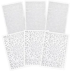 Clear Rhinestones Stickers, 2100 count Self Adhesive Rhinestones for , Bling Jewel Stickers,   Stickers for Crafts, Makeup, , Hair, Assorted Size...
