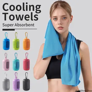 Portable Silicone Round Cover Cooling Towel - Quick-Drying Polyester Fiber, Lightweight Soft Fashion Accessory for Sports, Outdoor Use with Efficient Heat Dissipation, Absorbent Breathable Towel