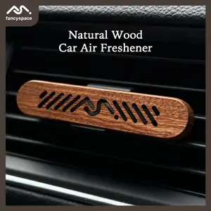 FANCYSPACE Natural Wood Car Air Freshener – Magnetic Clip, Premium Scent, Standard Edition