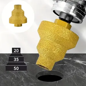 Diamond Brazing Cone Reamer Drill Bit Set, Diamond Drilling Bits, Multi-layer Aluminum Alloy for Ceramic Tile, Marble, Concrete with M10 Thread, Heavy Duty, Cutting Holes Tool Accessories