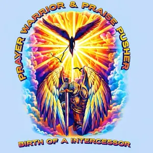 Prayer Warriors Praise Pusher - Birth of a Intercessor - Spiritual Warrior & Praise Pusher Design