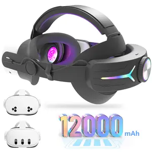 mtomatovr the for Meta Quest 3/3s  Battery Head Strap 12000mAh Upgraded RGB Lighted  with  quest3s vr Accessories, Quick Charge for Extended Playtime, to Reduce Facial Stress, Adjustable Elite Strap