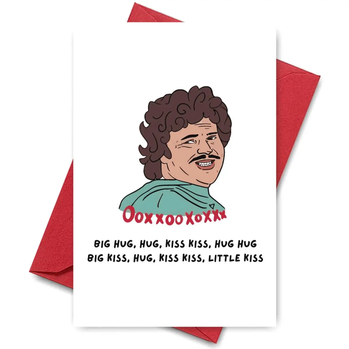 Big Hug and Kisses Card - Ooxxoooxoxoxoxx, Perfect For Partner, BFF. A Sweet and Romantic Card to Express Your Love and Affection.