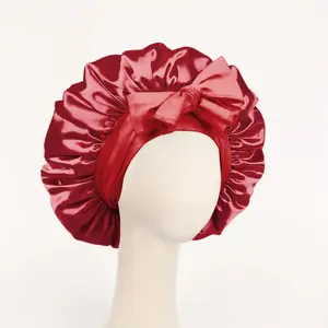 Satin Bonnet Silk Bonnet Adjustable Bonne for Sleeping Hair Bonnet with Tie Band Bonnets for Women Men Does not apply