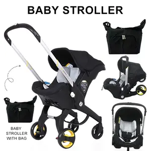 (No Base)Baby Stroller with Free Bag ,Newborn Stroller,Foldable Stroller Legs,Equipped with Chest Clip,One-Click Contraction Function,Alloy Metal Material,4-wheel Travel Toddler Stroller Adjustable Bassinet Pushchair
