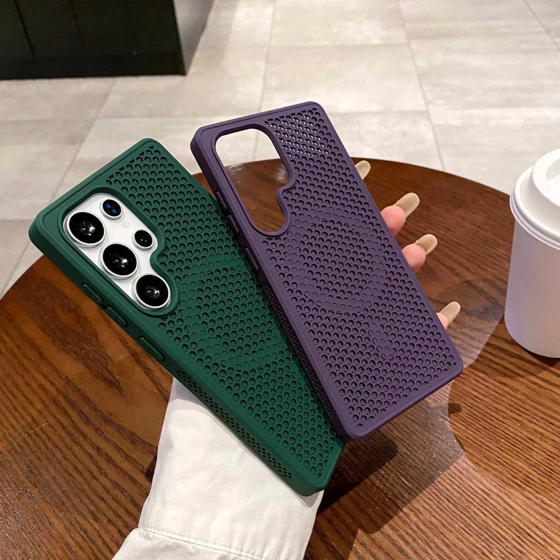 Honeycomb Cooling Magnetic For Samsung Galaxy S25 Ultra Phone Case Breathable For S24 Plus Shockproof Minimalist Hard Case For S23 HNAH58Rsdevi