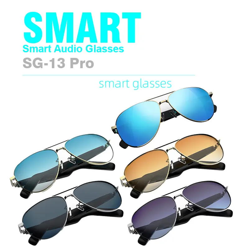 Smart Glasses, Wearable Bluetooth Audio Smart Eyeglasses with Open-Ear Wireless Sound, Hands-Free Calls, Touch Control, Voice Assistant, UV Protection for Driving & Outdoor Use, Wearable Smart Glasses