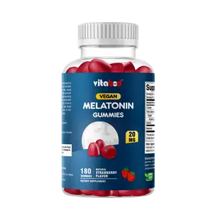 Melatonin 20mg Gummies - 180 Count - Drug Free - Natural Strawberry Flavor - Vegetarian, Non-GMO, Gluten Free (1 Bottles)