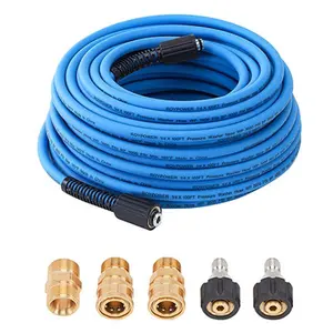 Pressure Washer Hose – 1/4" X 100 FT High Power Washer Extension Hose – Kink & Wear Resistant High Pressure Hose for Replacement – Compatible with M22 Fittings – 3600PSI