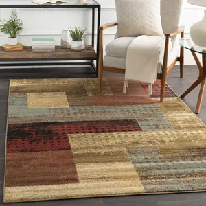 Livabliss Riley Modern Area Rug - Machine-Woven Medium Pile Carpet with Retro Vibe, Mid-Century Style for High-Traffic Spaces