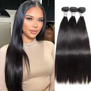 BUW 9A Bundles 100% Human Hair 3/4 PCS 10"-28" Natural Black Color Full & Natural Look for Sew-in/Quick Weave