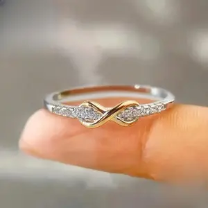 Wedding Ring - Small Fresh Lucky 8 Ring, Color Separation, Exquisite Women'S Jewelry Gift, 1pc #bridal ring#openwork engagement ring