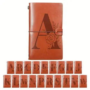 Personalized PU leather travel diary with floral design, unisex, can be used as a fillable notebook. Perfect for writing, planning, and also a gift for weddings, birthdays and Christmas, measures 4.7 X 7.9 inches.