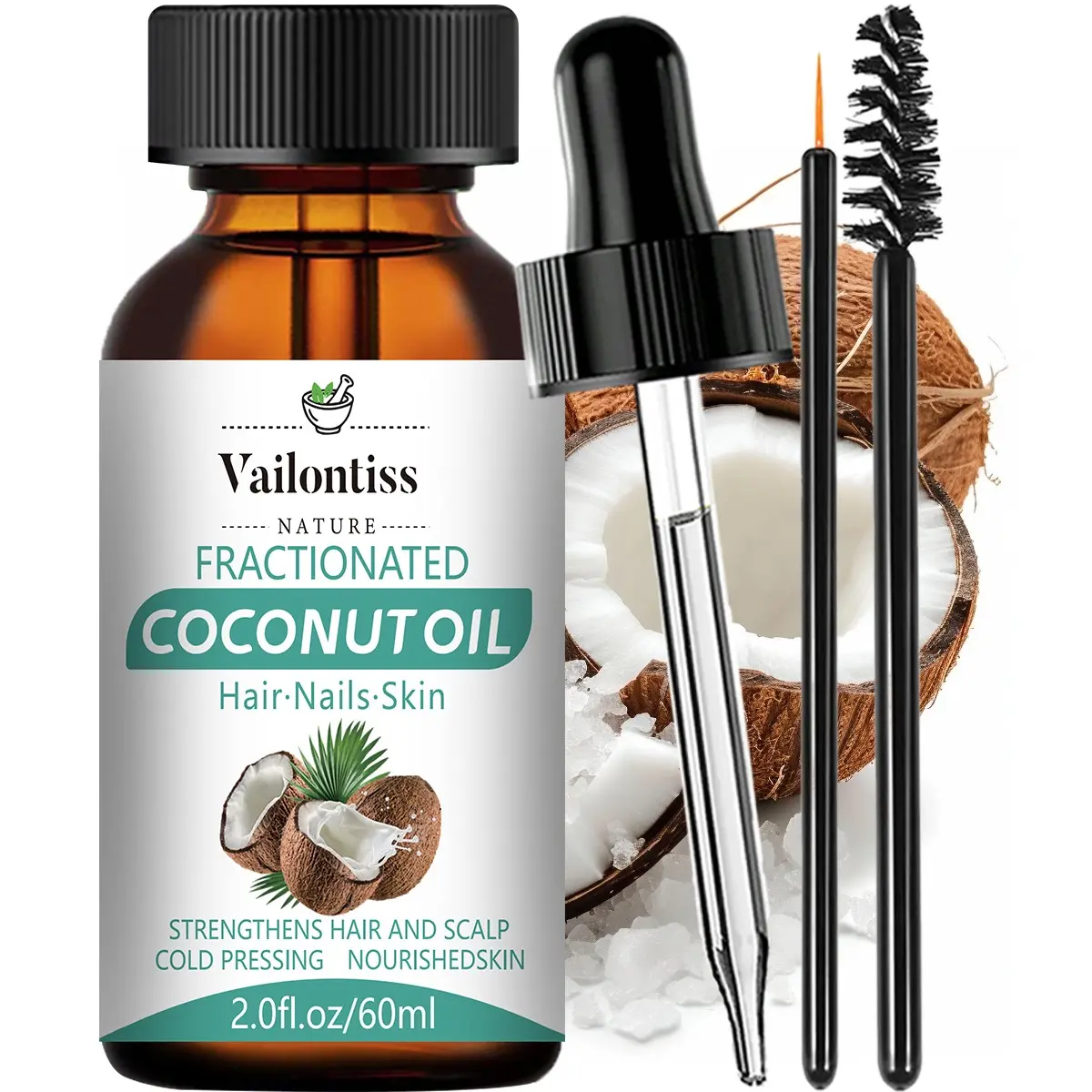 Natural Coconut Oil Makeup Remover Gentle Cleansing Base Oil, Suitable for Hair Skin Face Body, Hydrating Moisturizing Nourishing Multi-Functional Daily Care