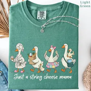 Just A String Cheese Mama Era Mama Comfort Colors Shirt, Mother's Day Gift, Trendy Motherhood Graphic Tee, Funny Silly Goose Mom T-Shirt