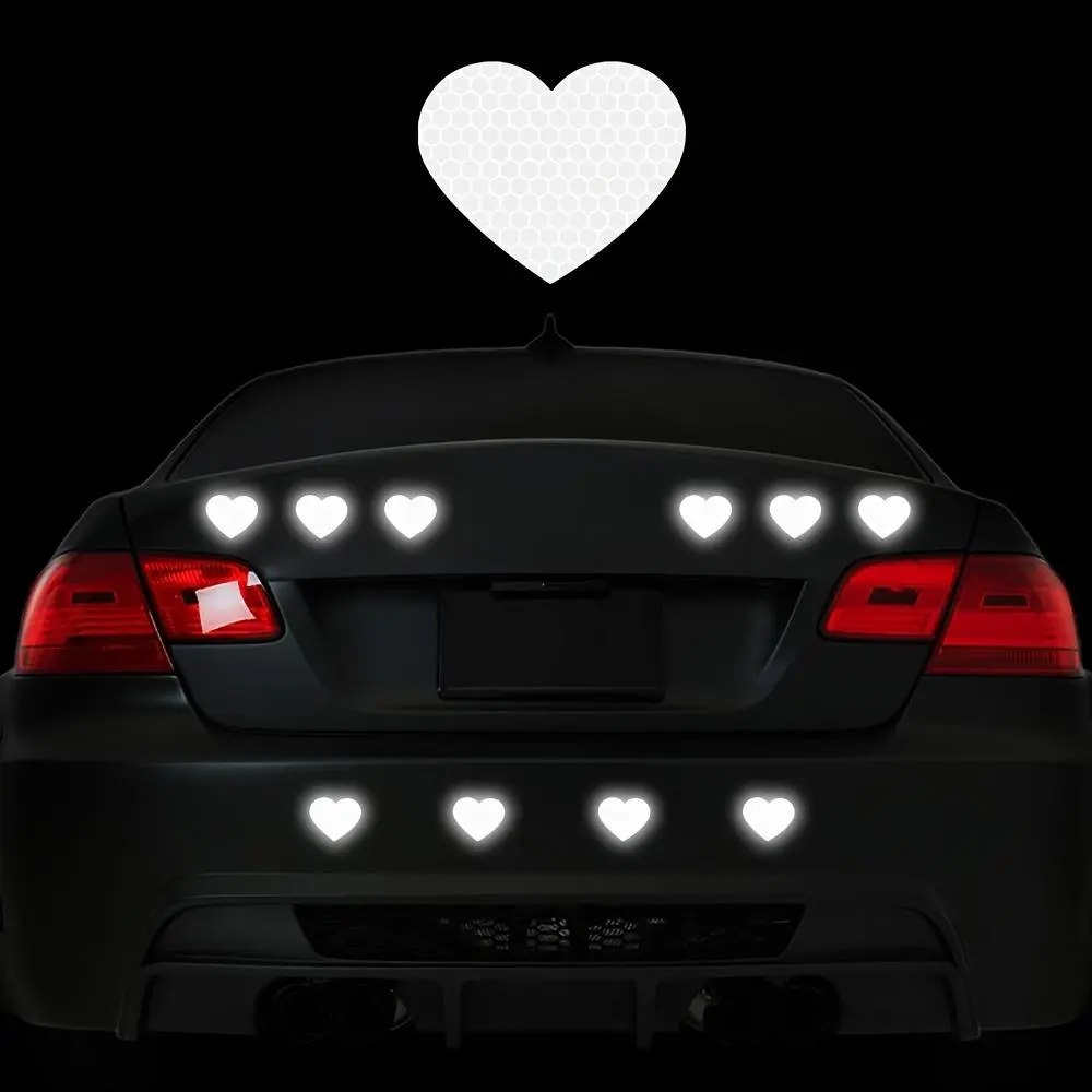 Heart Pattern Car Sticker, Waterproof Vinyl Decals for Auto Rear Bumper, Windows, Body, Motorcycle Helmets, Scooters, Night Safe Driving Warning Sticker, Universal Car Sticker, Decal for Cars