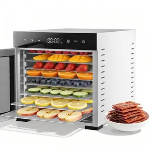 500W Food Dehydrator Machine with 8 Stainless Steel Trays, Adjustable 95-185°F & 24H Timer, Jerky Dehydrator for Fruit, Meat, Herbs, Yogurt, Dog Treats