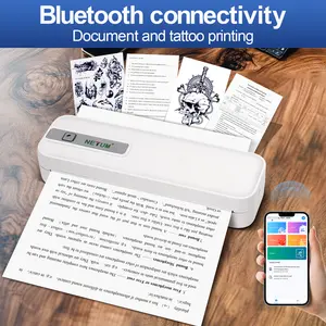 Thermal Printer A4, Wireless Portable Printer for Travel Office Home, Compatible with iOS Android Laptop, USB PD Charging, New Lithium Battery